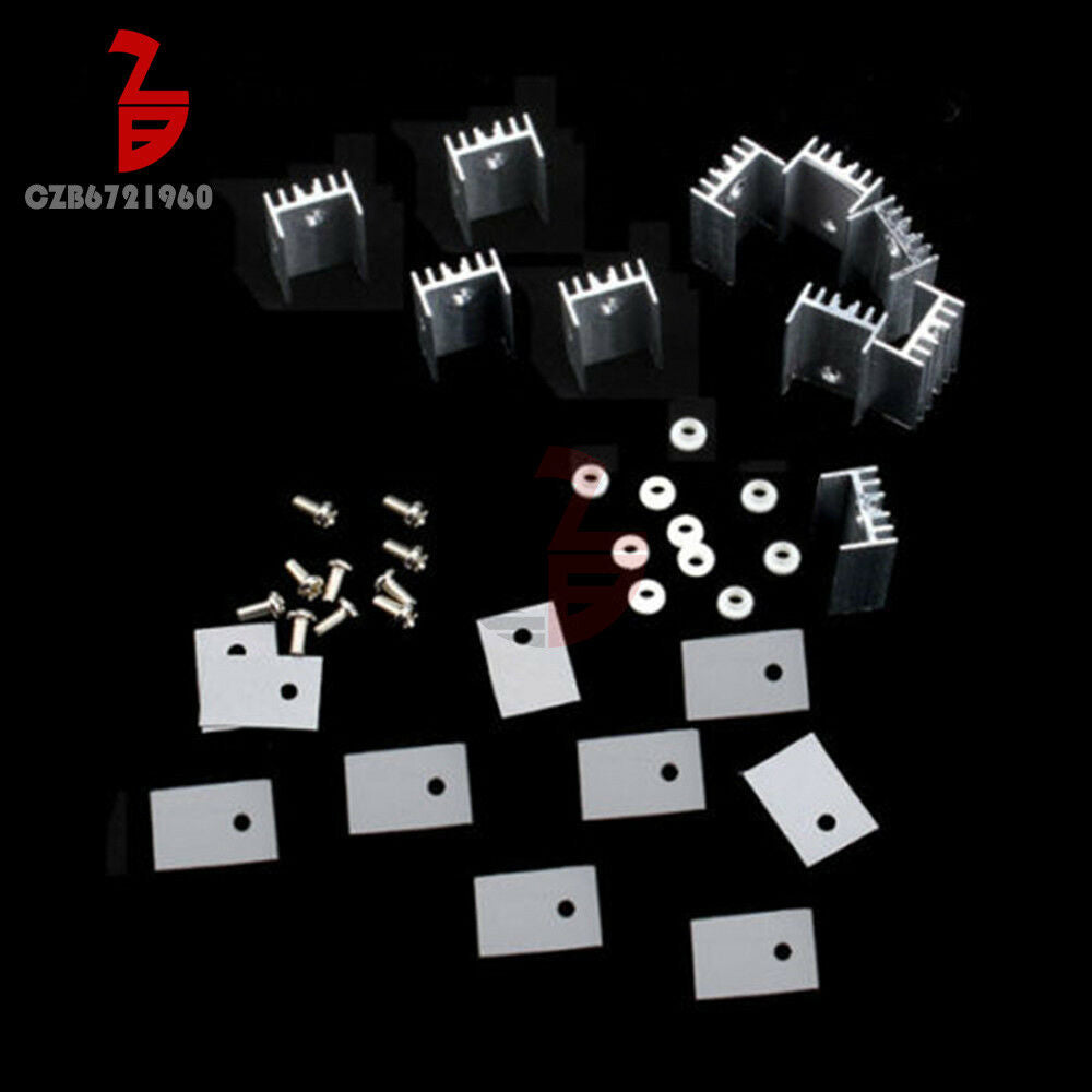 5PCS Aluminum Heat Sink With Screw Sets For Transistors TO-220