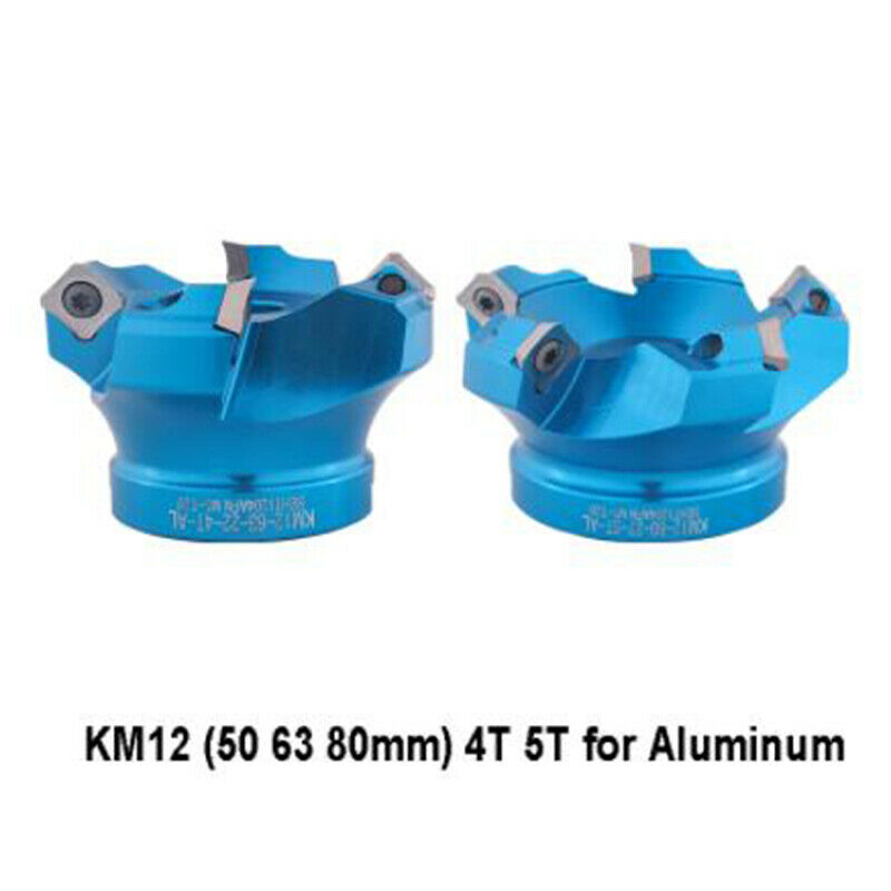 45° Aluminum AL-KM12 63-22 4Flute Indexable Face milling Cutter + SEHT1204AFFN