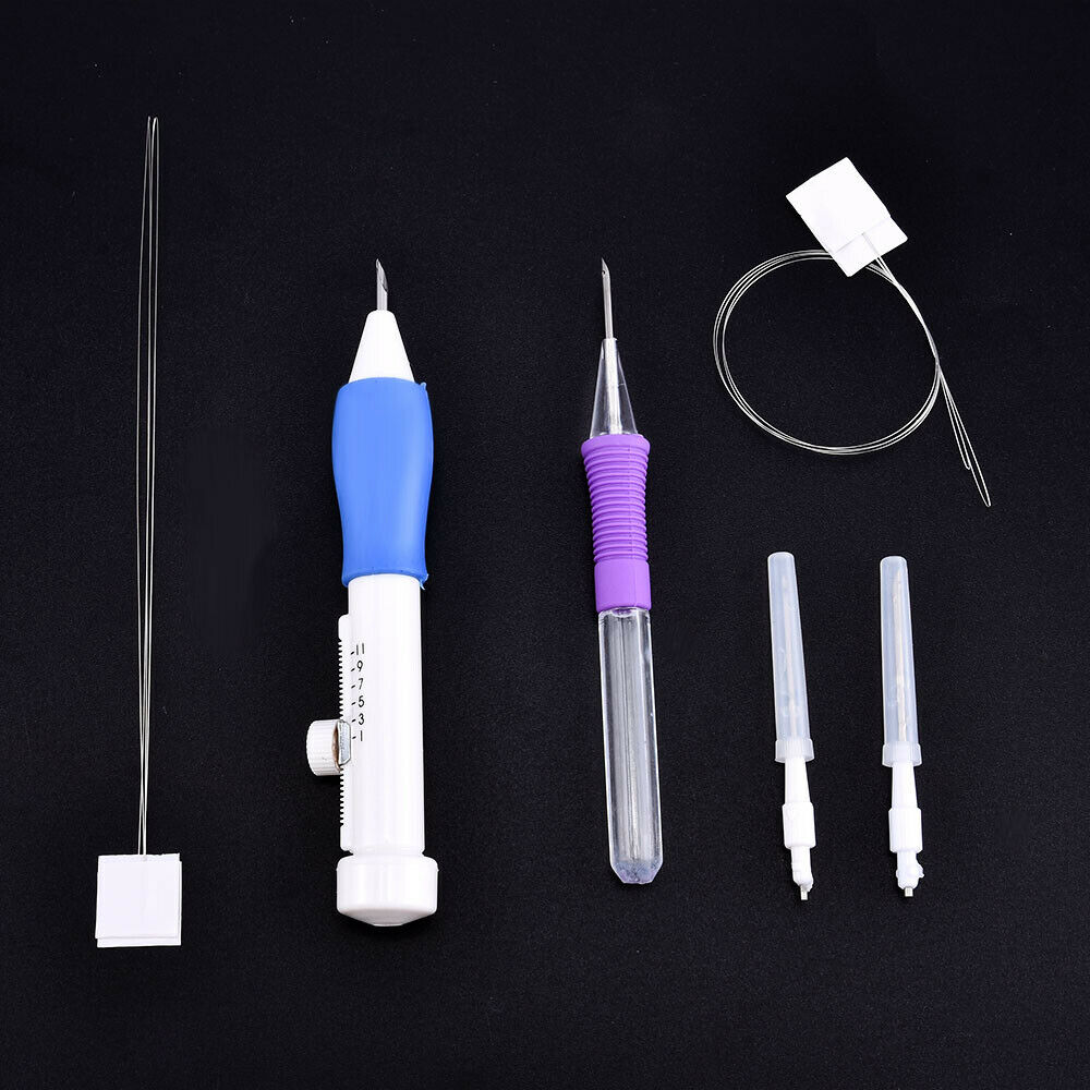 DIY Magic Embroidery Pen Set Punch Needle Stitching Knitting Sewing Tools US~~