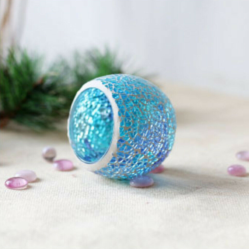 Votive Candle Holder Glass Candlestick Orange And Blue Candlestick