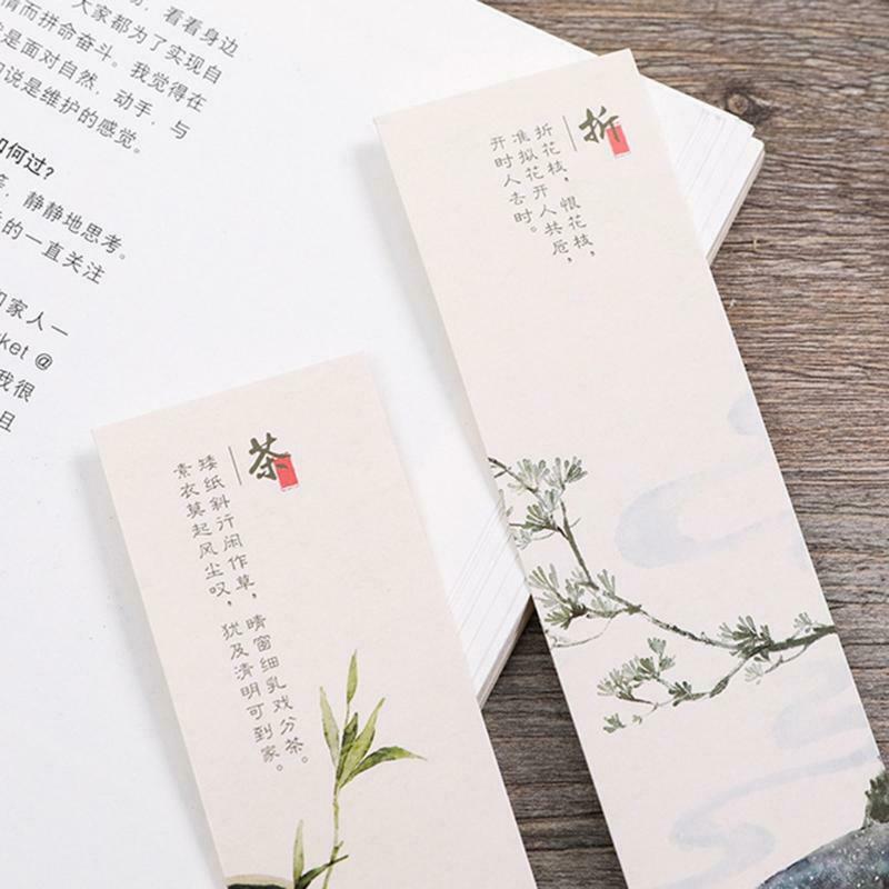 30Pcs Retro Paper Bookmark Exquisite Poems Bookmark Page Divider Gift Supplies