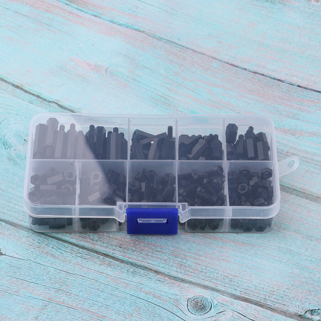180Pcs M3 Male to Female Hex Nylon Spacer Standoffs