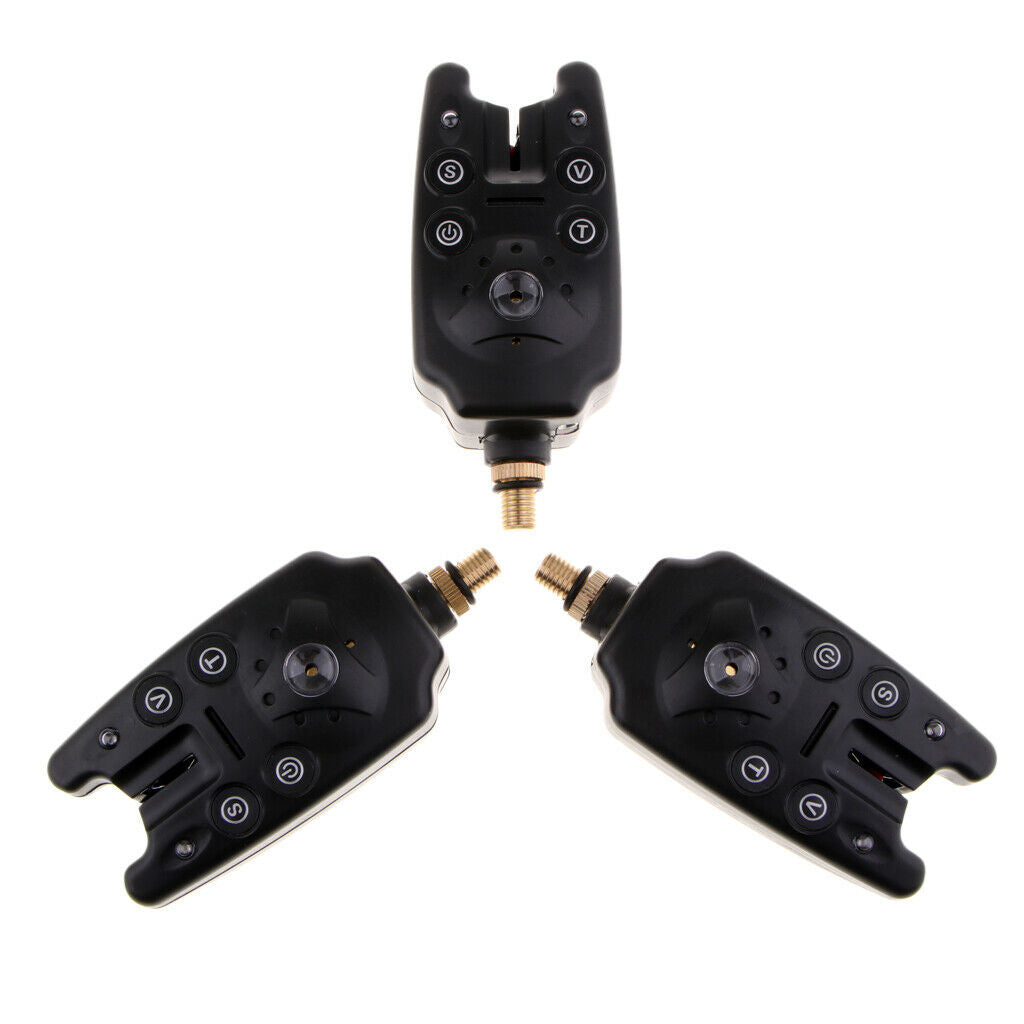 3pcs Wireless Waterproof Fishing Bite Alarms Set in case for Carp Fishing