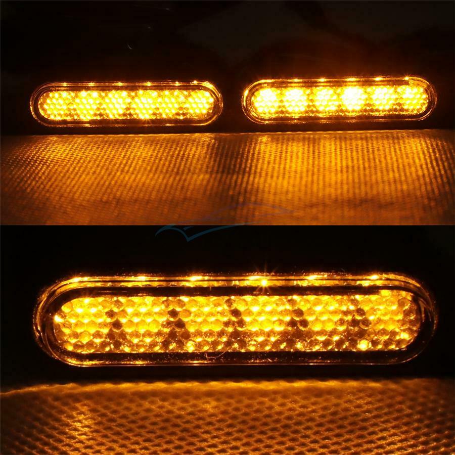 1 Pair of 8MM MINI Motorcycle Amber 6LED Turn Signal Indicator Light Universal