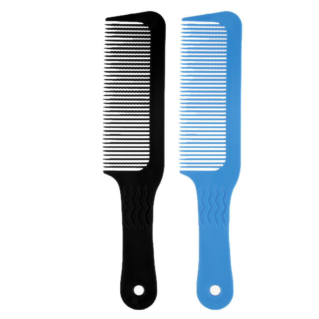 2pcs Flat Top Clipper Comb Finely Waved Teeth Barber Hair Cut Styling Comb