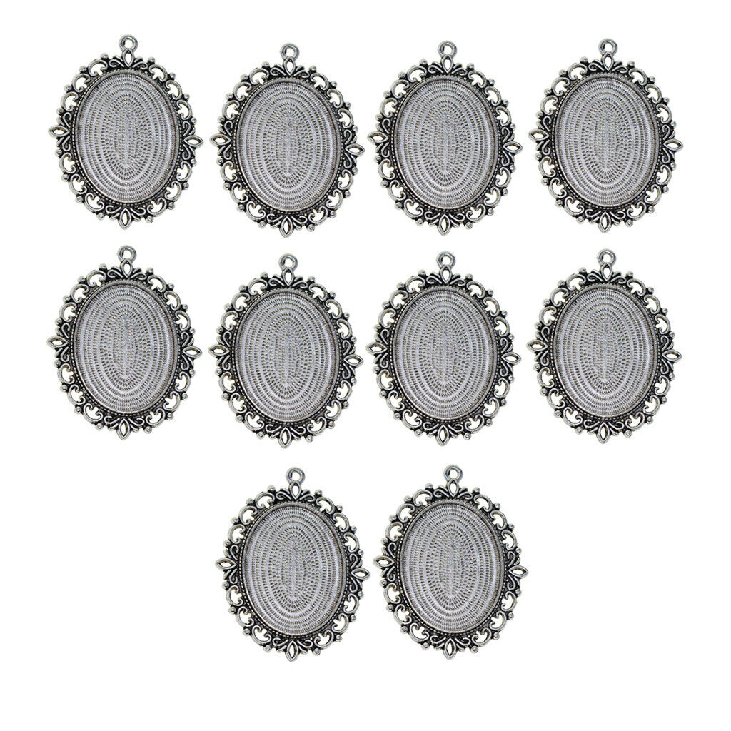 20pcs Oval Pendant Tray, Fit 30x40mm Cabochon, Default Setting Blank