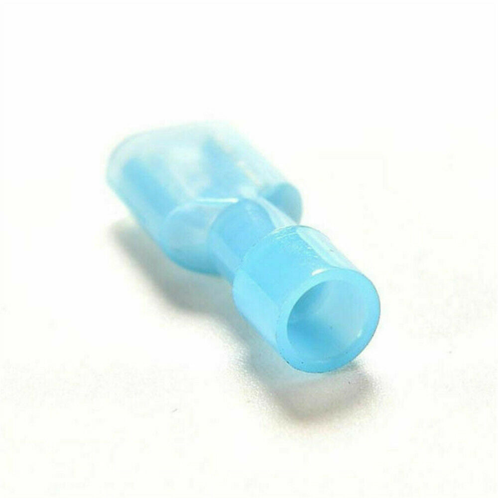 Blue Fully Insulated Female Electrical Spade Crimp Connector Terminal Nylon 100x