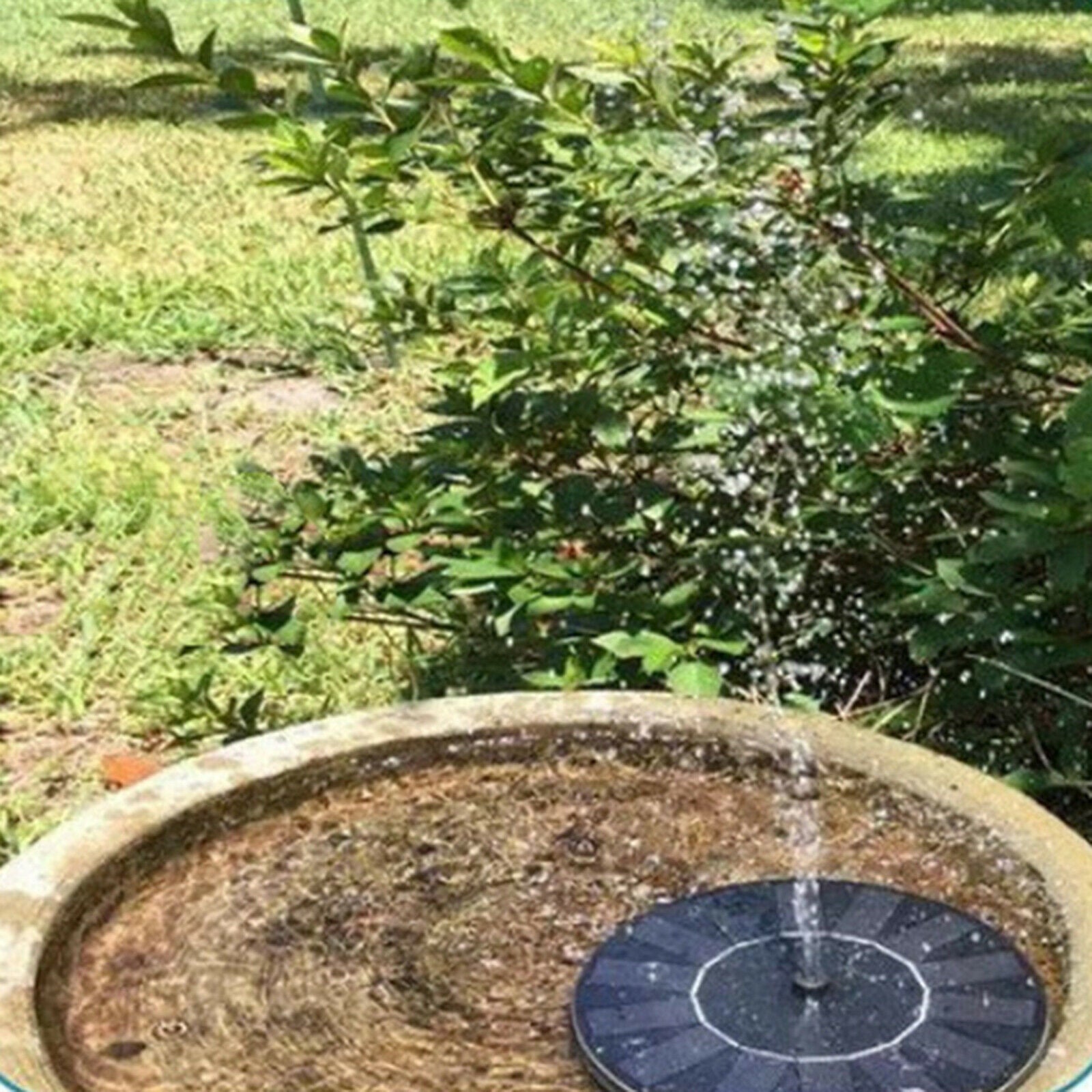 Solar Power Fountain Bird Bath Water Pump Floating Garden Pond Decoration