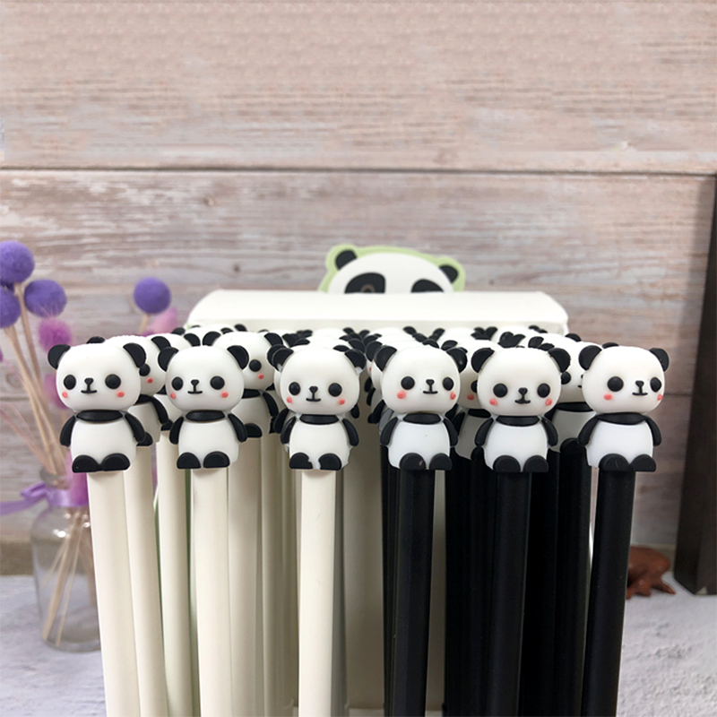 2Pcs Cute Panda Gel Pens School Supplies Office Stationery 0.5mm Black lnk Pens