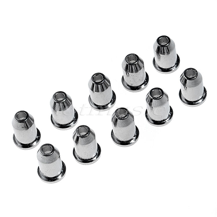 10pcs Guitar String Mounting Ferrules Bushings Through Body Chrome