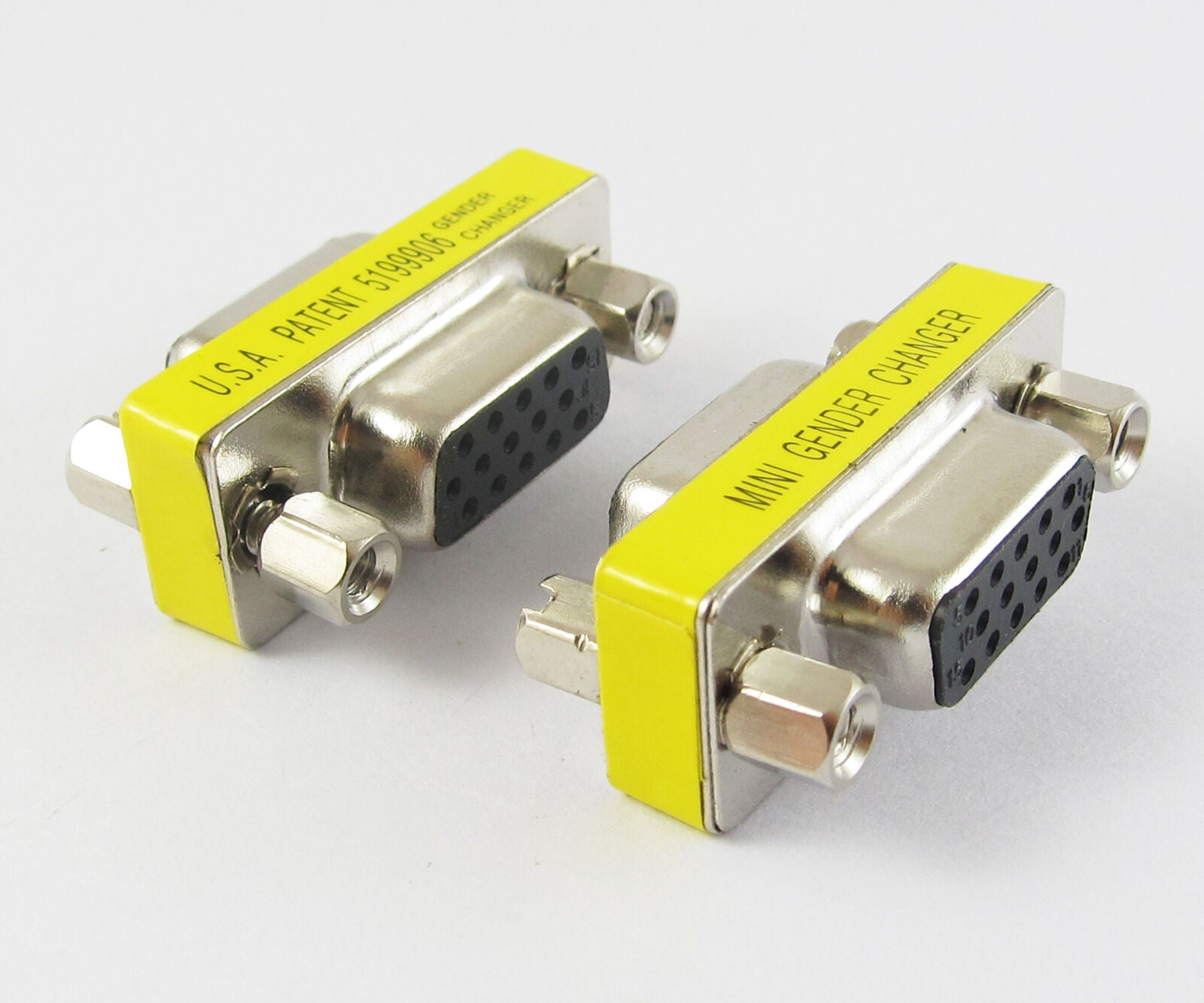 5pcs VGA HD15 Converter Connector 15pin 3 row female to Jack Mini Gender Changer