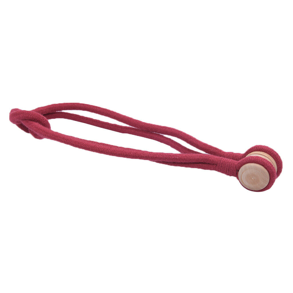 1 Pair Magnetic Round Curtain Tiebacks Rope Strap Drape Holdback Wine Red