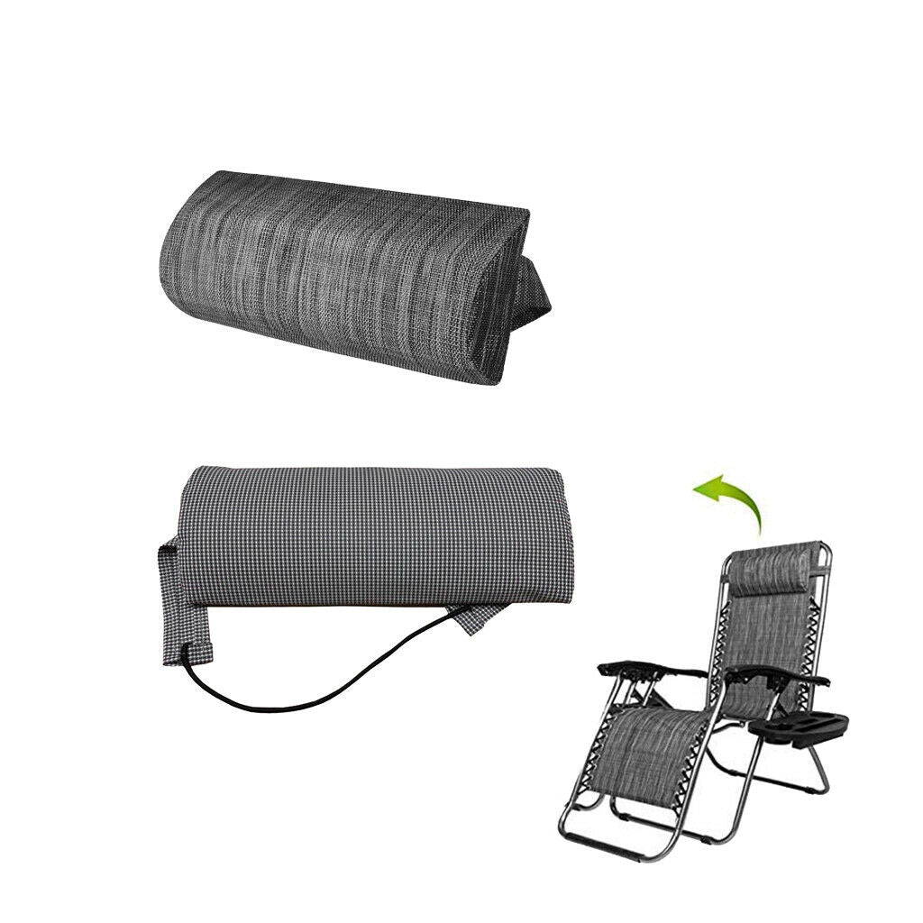 2-piece Head Cushion Headrest for Garden Folding Recliner Leisure Chair
