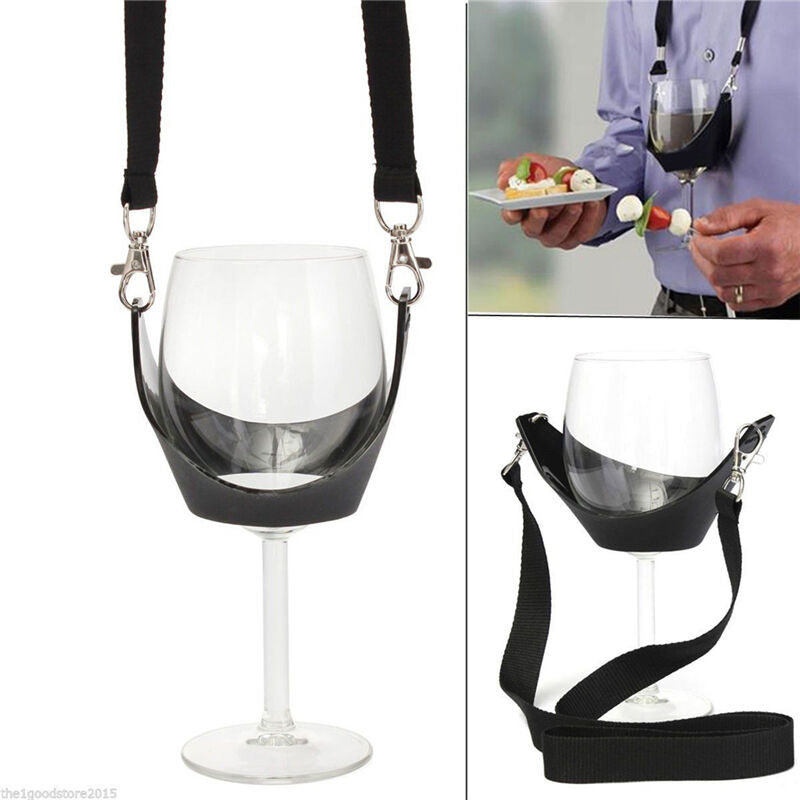 Portable Wine Yoke Lanyard Glass Holder Straps Birthday Gifts Present Nice