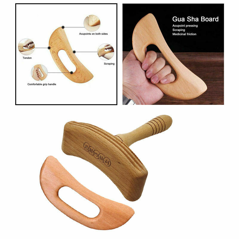 2pcs Wood Gua sha Massage Tool Massager for Release Pain Myofascial Release