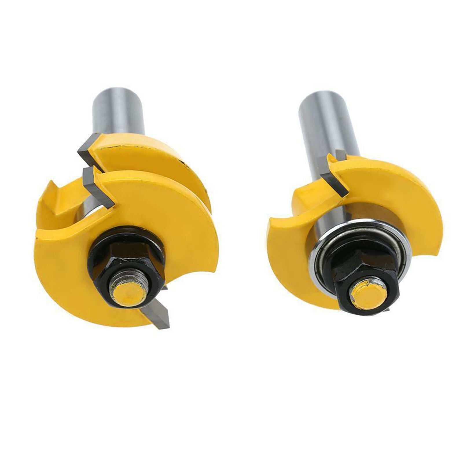 2pcs 1/2 Inch Shank Tongue Groove Router Bit Set T-shape Wood Milling Cutter
