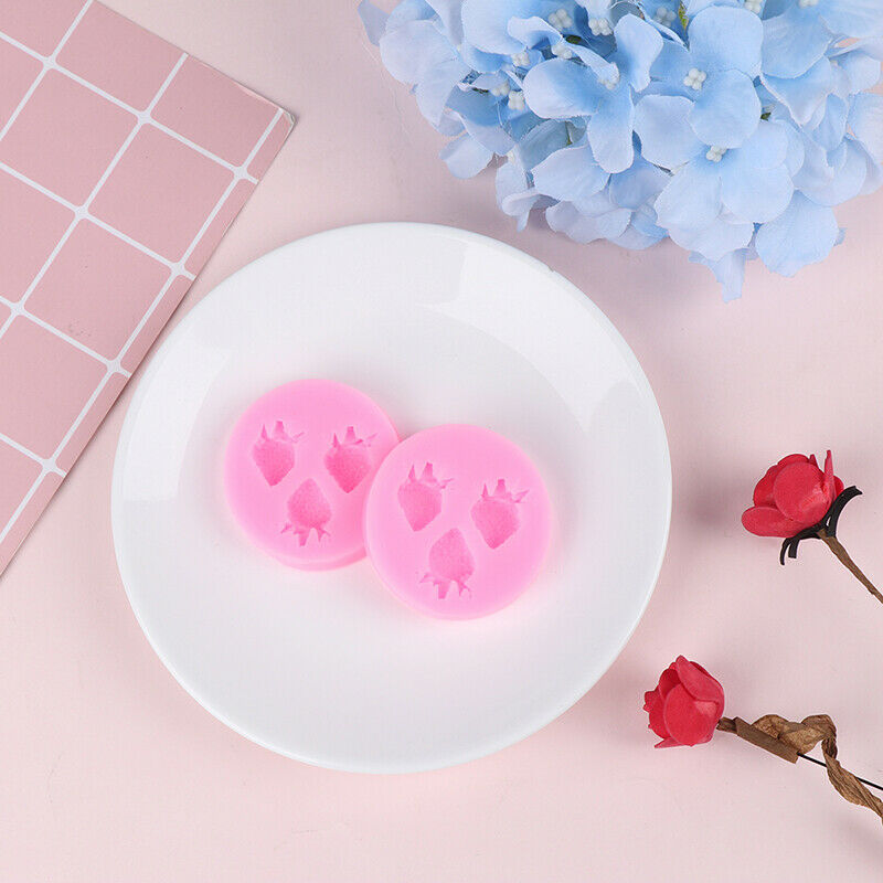 Three Holes Strawberry Silicone Mold Cake Decorating  Tools ChocolateMold.l8