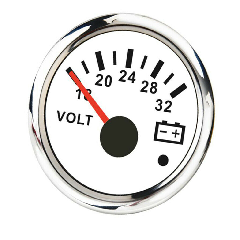 52mm Waterproof IP67 Voltmeters Voltage Meters Gauges 18-32V For Boat Yacht Auto