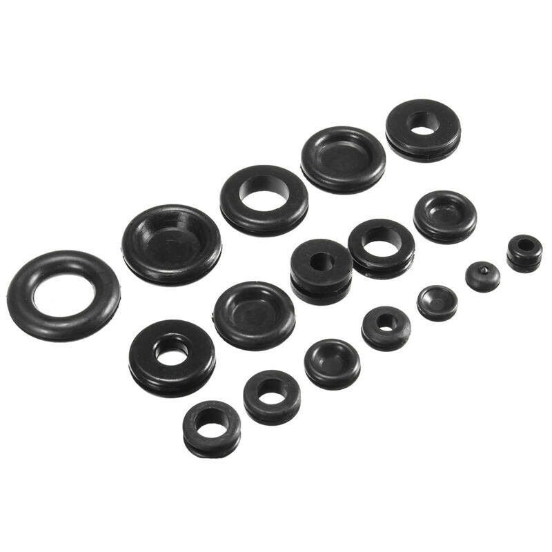 125pc Black Rubber Grommet Assortment Set Firewall Wiring Electrical Wire Gasket