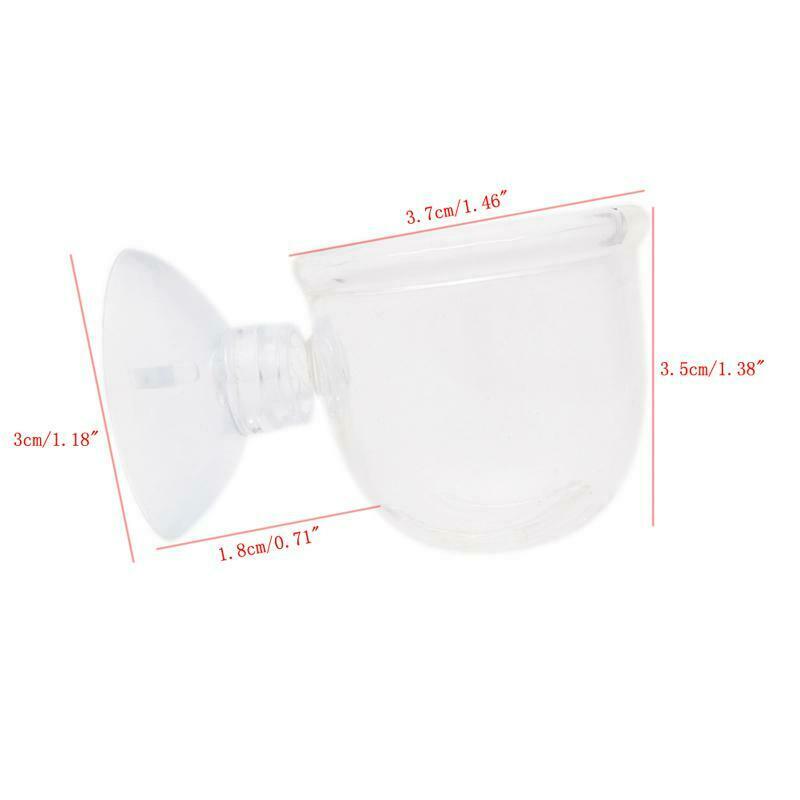 Aquarium Tank Glass Bubble Plant Crystal Fish Feeding Feeder Glass Cup Basin New