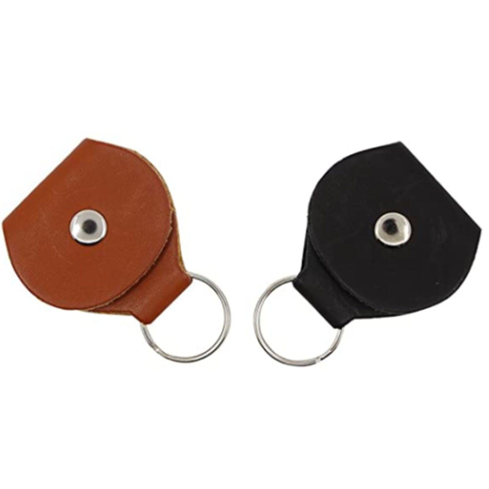 Guitar Picks Holder Case - Leather Keychain Plectrum Key Fob Cases Bag