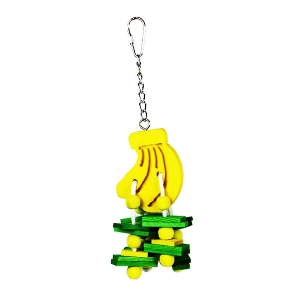 Safe Pet Wooden Chew Toys Non-toxic Cage Hanging Toys For Birds Banana
