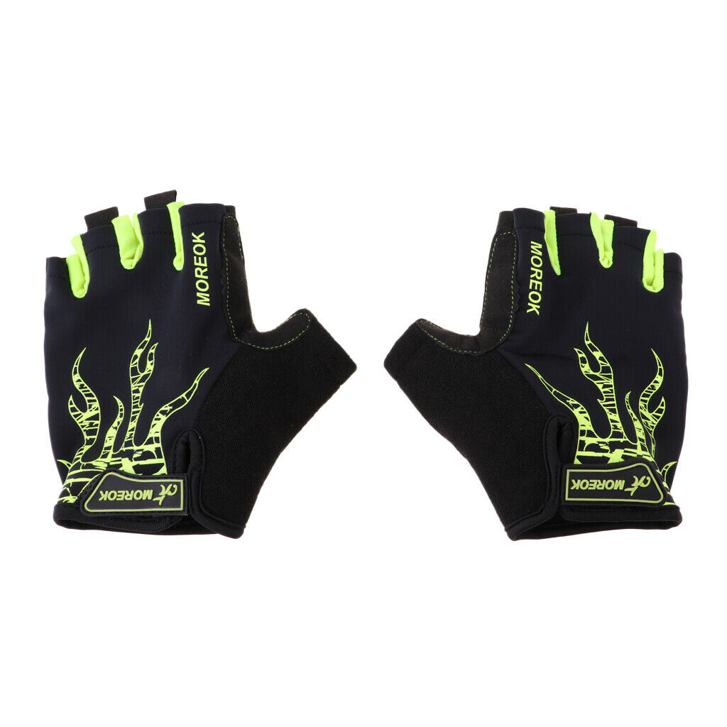Anti Slip Cycling Gloves Half Finger MTB Bicycle Sport Gloves L Fluo Yellow