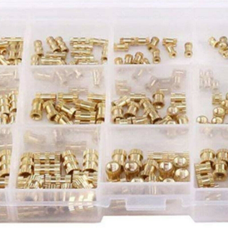 2X(250 Pcs Female Thread Brass Knurled Threaded Insert Embedment Nuts AssorT5K9)