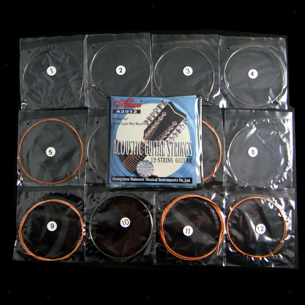 12 Copper Coiled Strings Acoustic Guitar Replacements