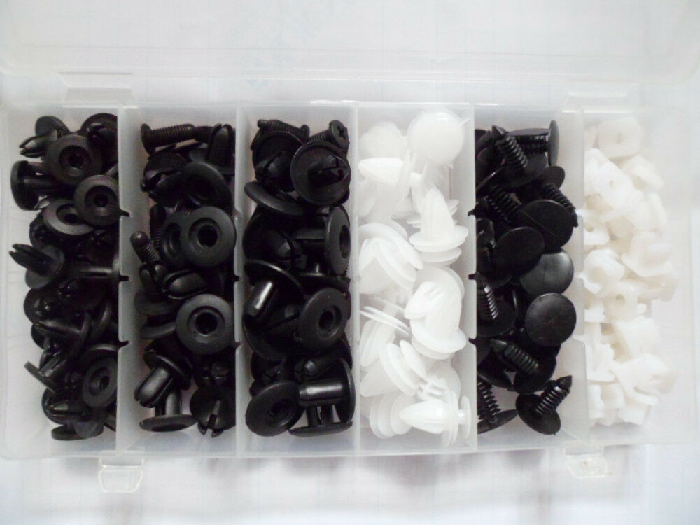 150Pcs 6 Sizes Car Door Fender Body Moulding Trim Retainer Push Pin Rivet Clips
