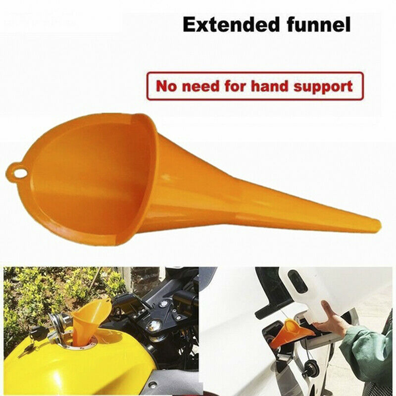 Motorcycle Car Long Mouth Funnel Plastic Refueling Oil Liquid Spout Fillin.l8