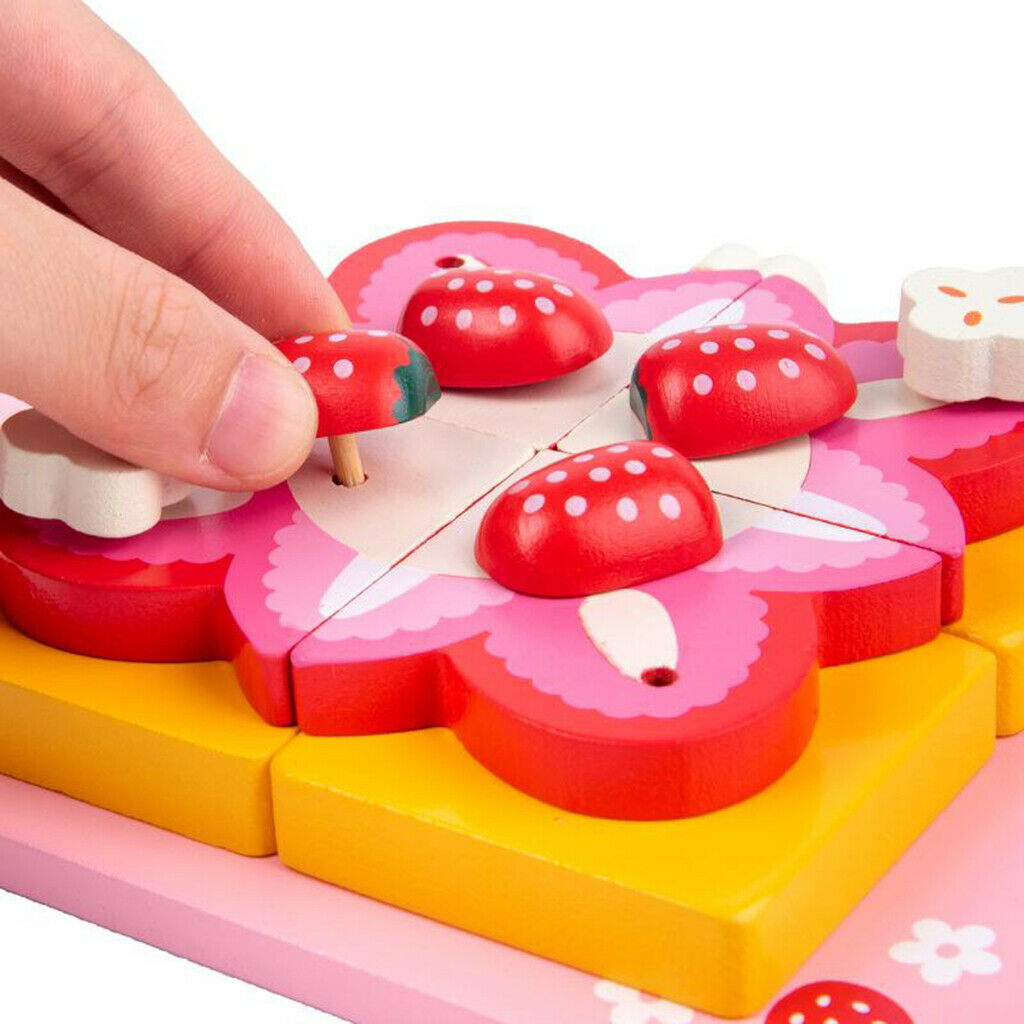 Educational Wooden Toys Food Set Playset Children Cooking Role Play