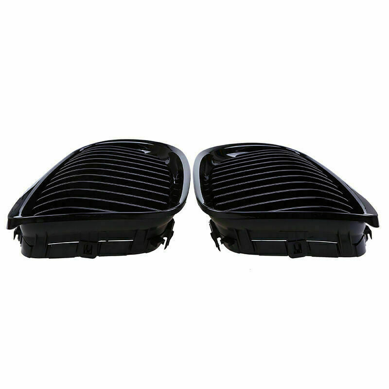 For BMW E90 328i xDrive Sedan 2008-2011 Glossy Black Kidney Front Bumper Grilles