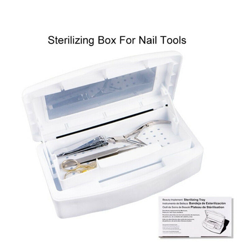 Nail Sterilizer Tray Disinfection Pedicure Manicure Box Nails Art Bo LS