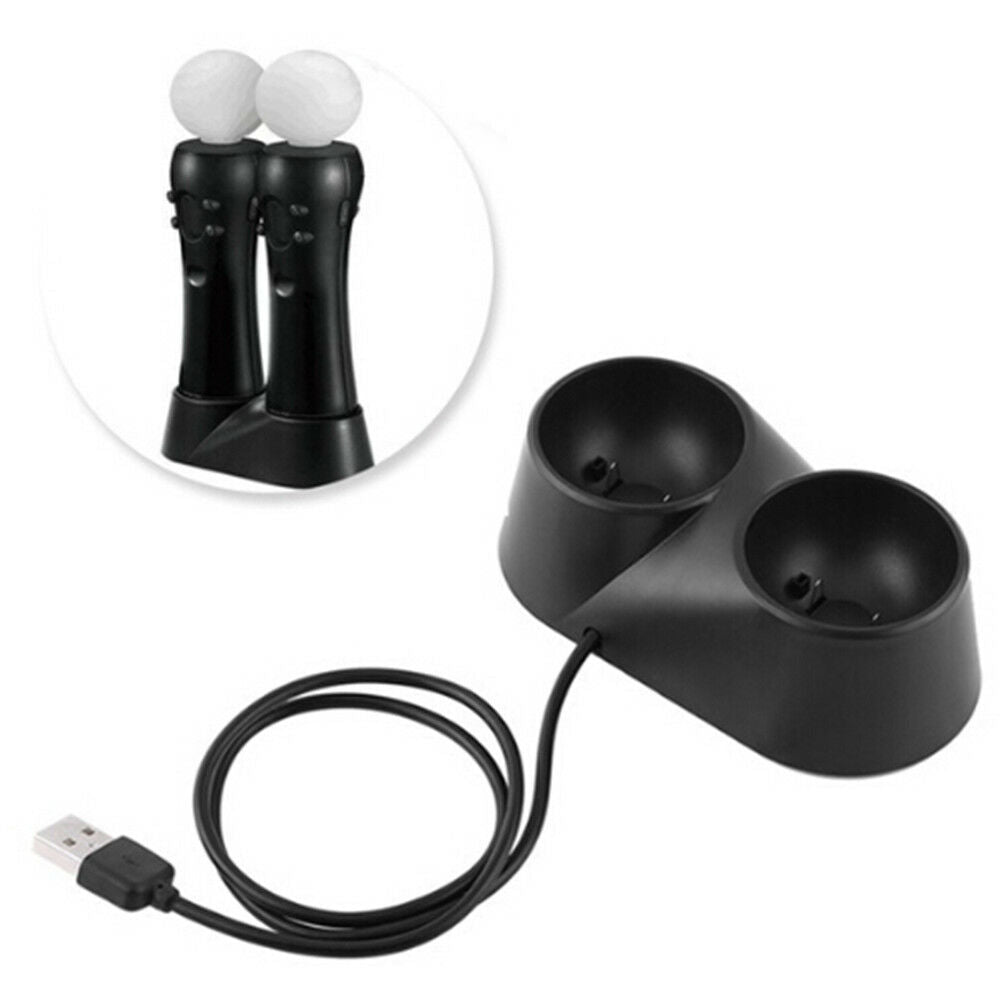 Black dual controller charger dock station stand for ps4/psvr/psvr move TwJ.DF