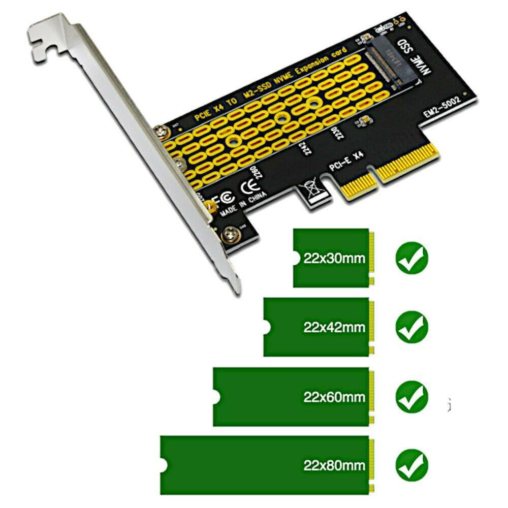 M.2 NGFF M-Key to Desktop PCIe x4 NVMe SSD Adapter Card 2242 2280 PCB Design!