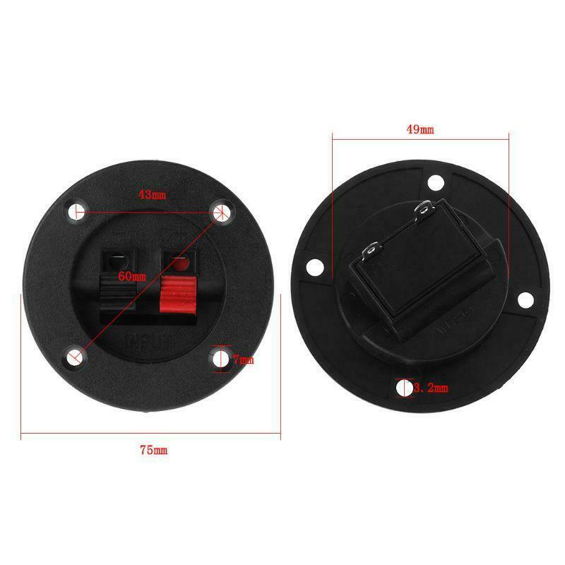 2PCS Terminal Round Cup Connector Parts Express Spring Clip Double Binding Post