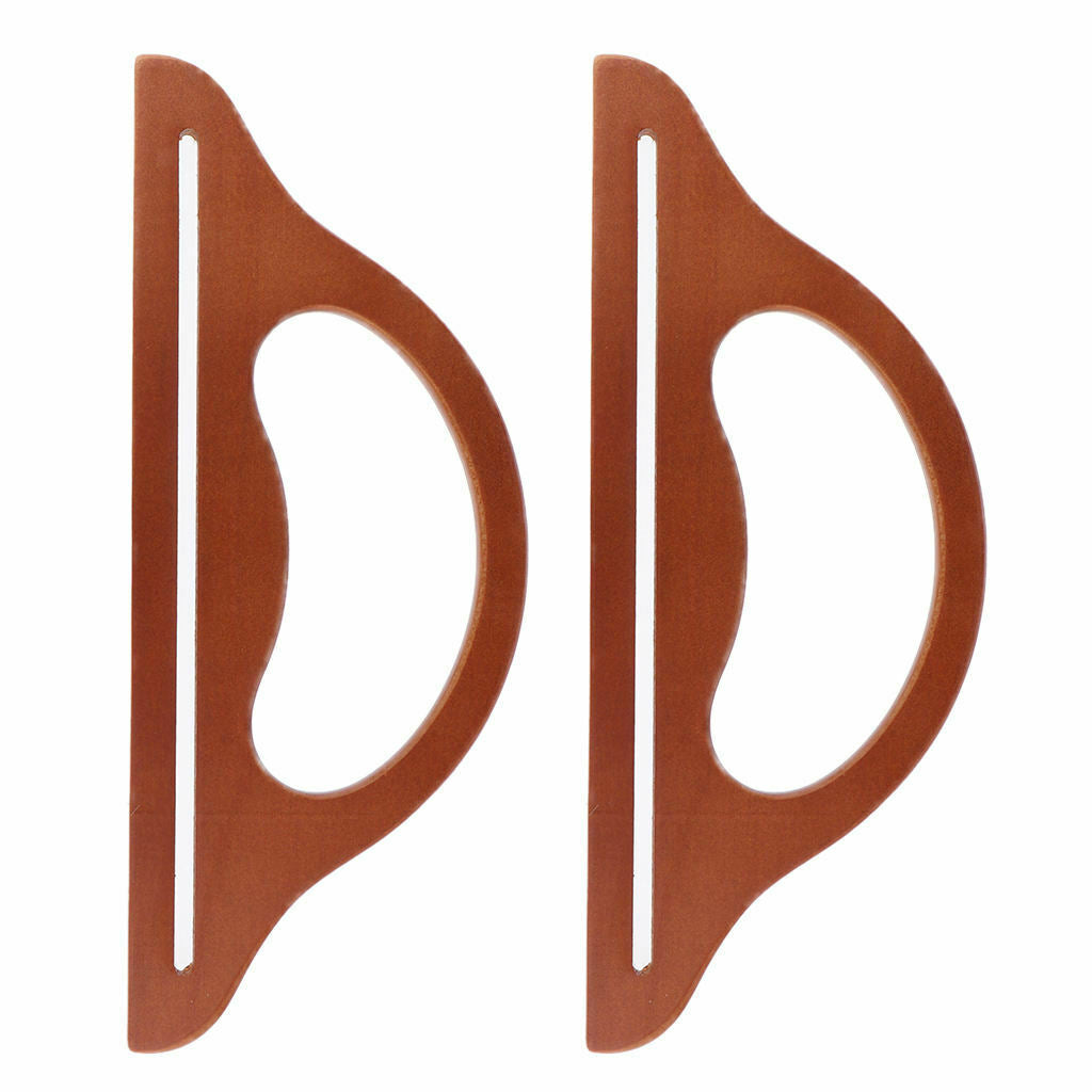 2x Wooden Bag Handle Replacement for DIY Purse Handbag