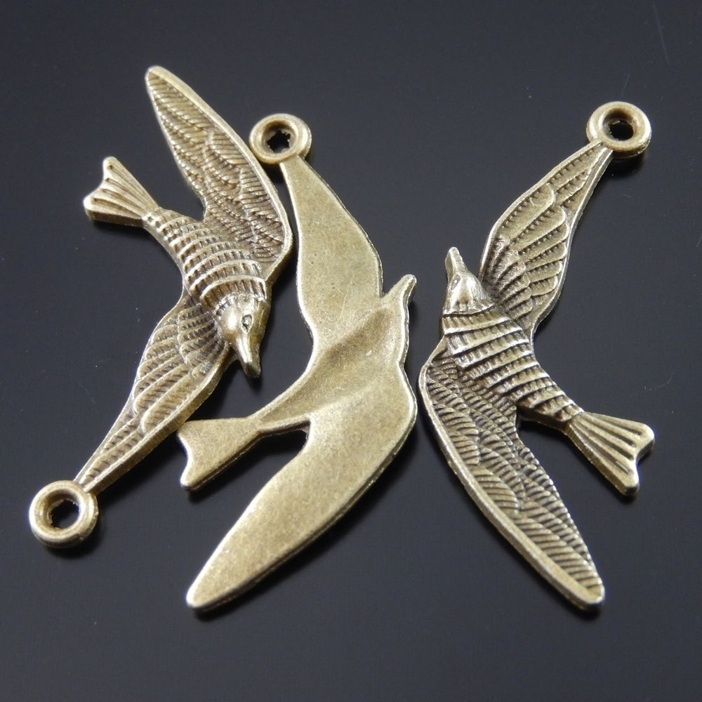 18pcs Antiqued Bronze Swallow Bird Alloy Charm Bracelet Pendant Making 33*16*3mm