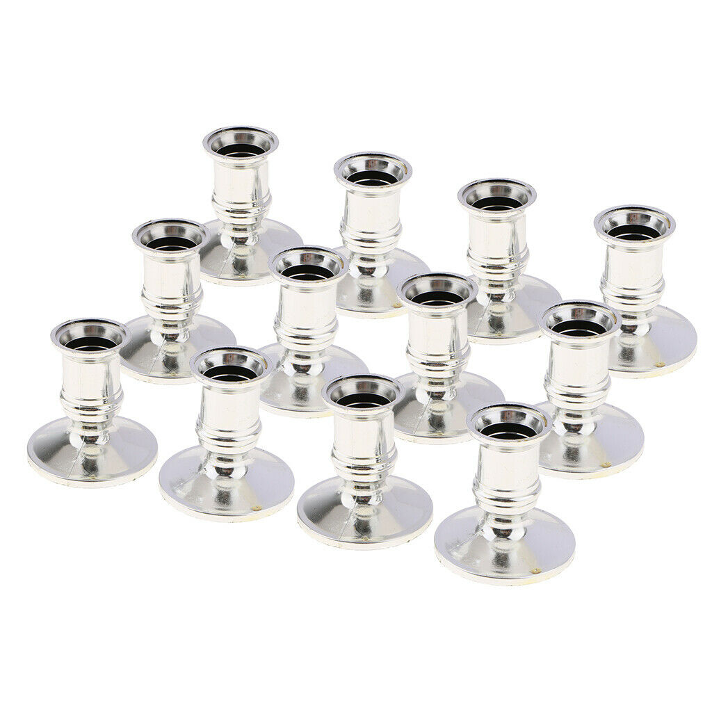 12Pcs Electronic Candle Base Taper Candle Holder Plastic for Dating Votive
