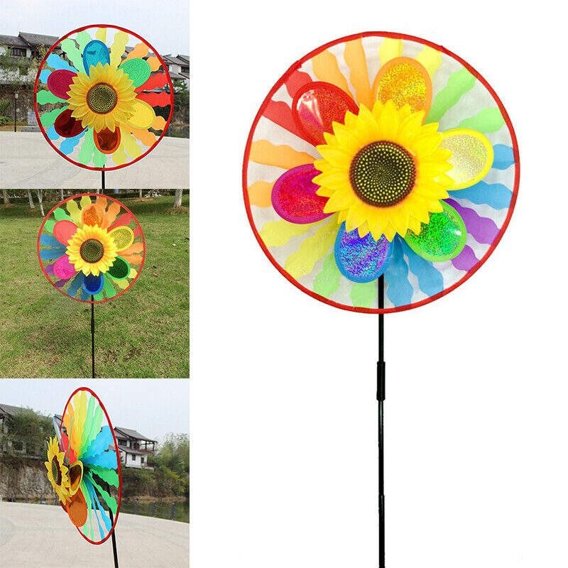 Sunflower Rainbow Windmill Windsocks Whirligig Wheel Home Yard Decoration