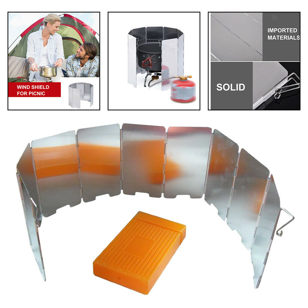 Folding 9 Plates Aluminum Alloy Outdoor Burner Stove Wind Shield Windshield