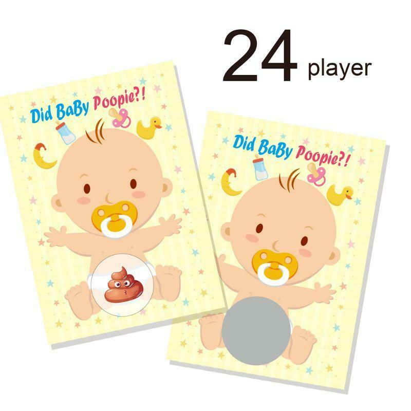 Baby Shower Scratch Off Game Raffle Card Gender Neutral Boy Girl Funny Activity