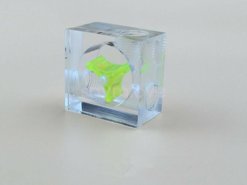 2pcs Acrylic 3 Ways Water Cooling Visual Flow Indicator Meter G1/4 Threaded