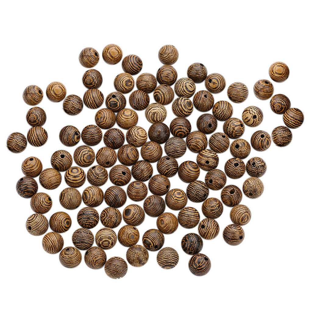 100pcs Natural Wood Round Loose Spacer Beads Jewelry DIY Bracelet Crafts