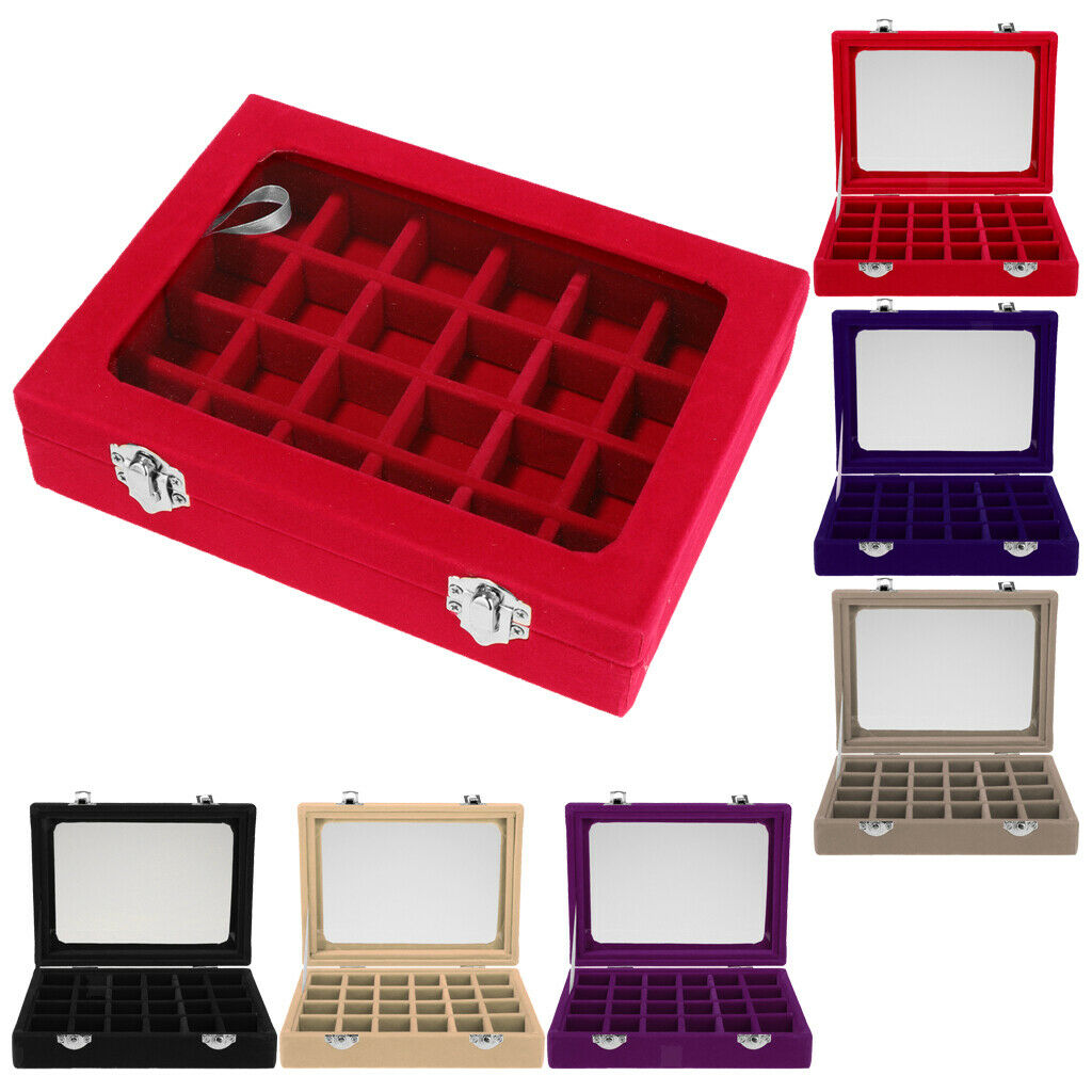 Velvet Jewelry Necklace Earringing Storage Display Box Case Woman Gift Black