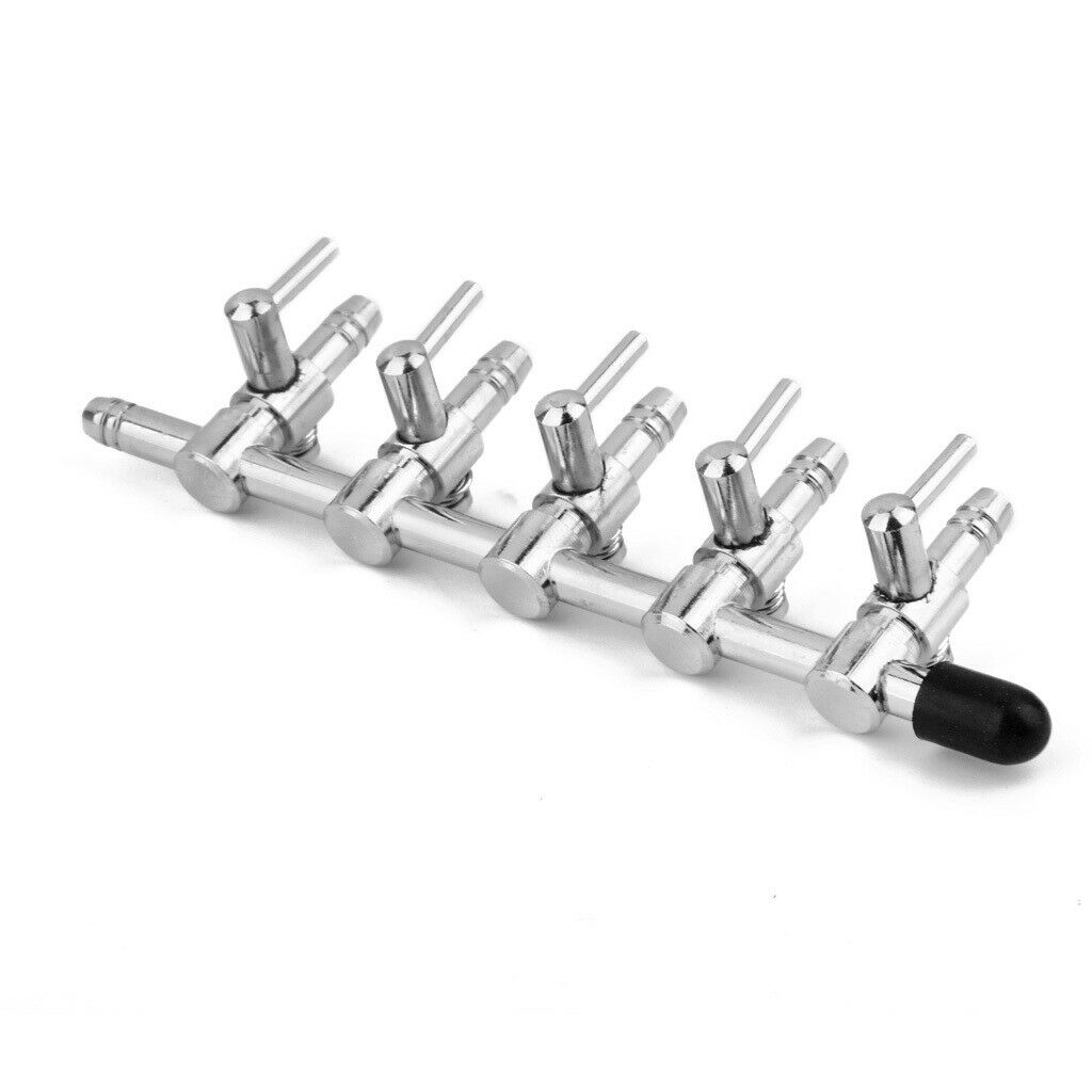 High Quality 5-Way Aquarium Air Flow Control Valves for 4mm 0.16inch Diameter