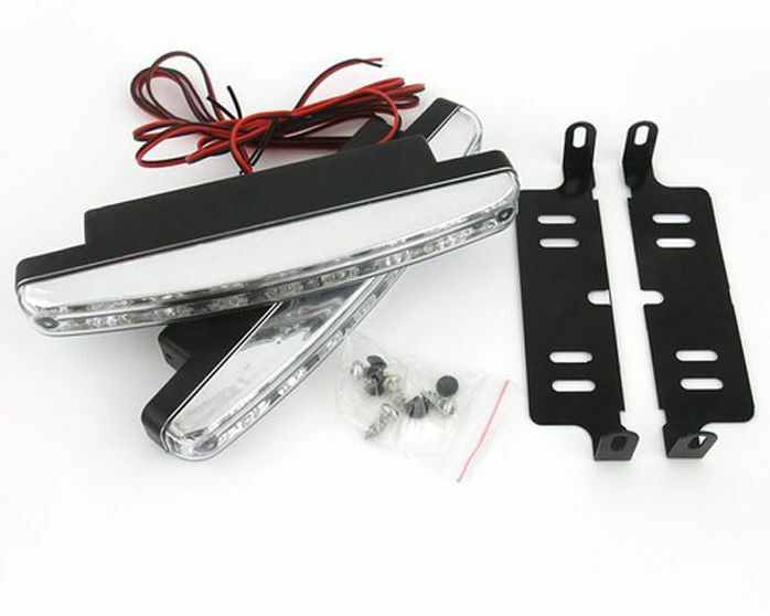 2 Pcs 8 LED 12V White Euro Driving Fog Lamp DRL Daytime Running Lights For BMW