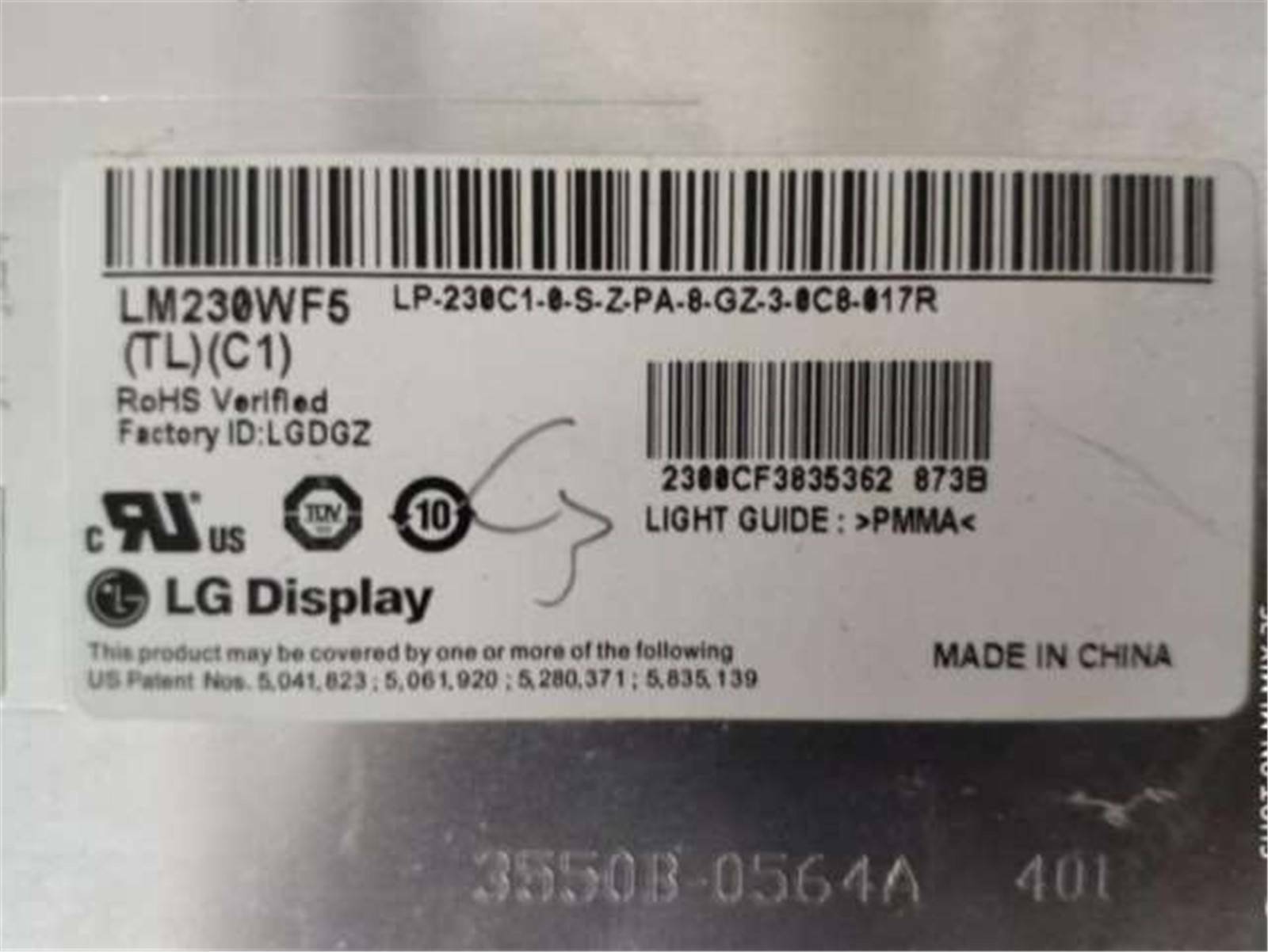 23" LG 1920(RGB)×1080 Resolution LCD Screen panel LM230WF5-TLC1