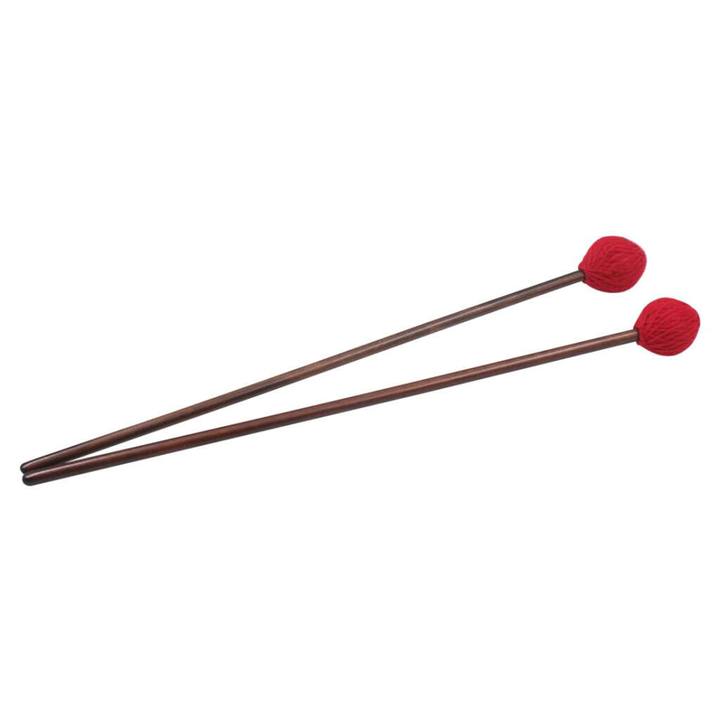 1 Pair Marimba Xylophone Mallets Sticks Red Hammer Head 42.5cm for Kids Adults